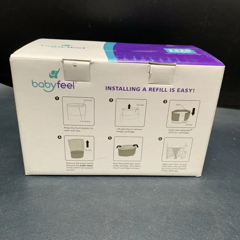 Babyfeel Refill Pack Holds up to 2320 Diapers Fit All Dekor Plus Sz Diaper Pails